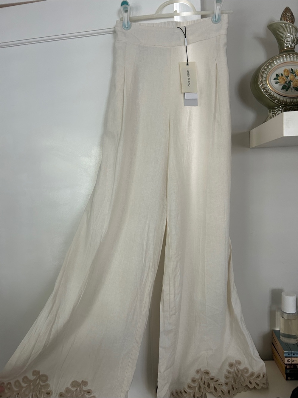 Jason Wu - Cream Linen Pants with Decorative Hem